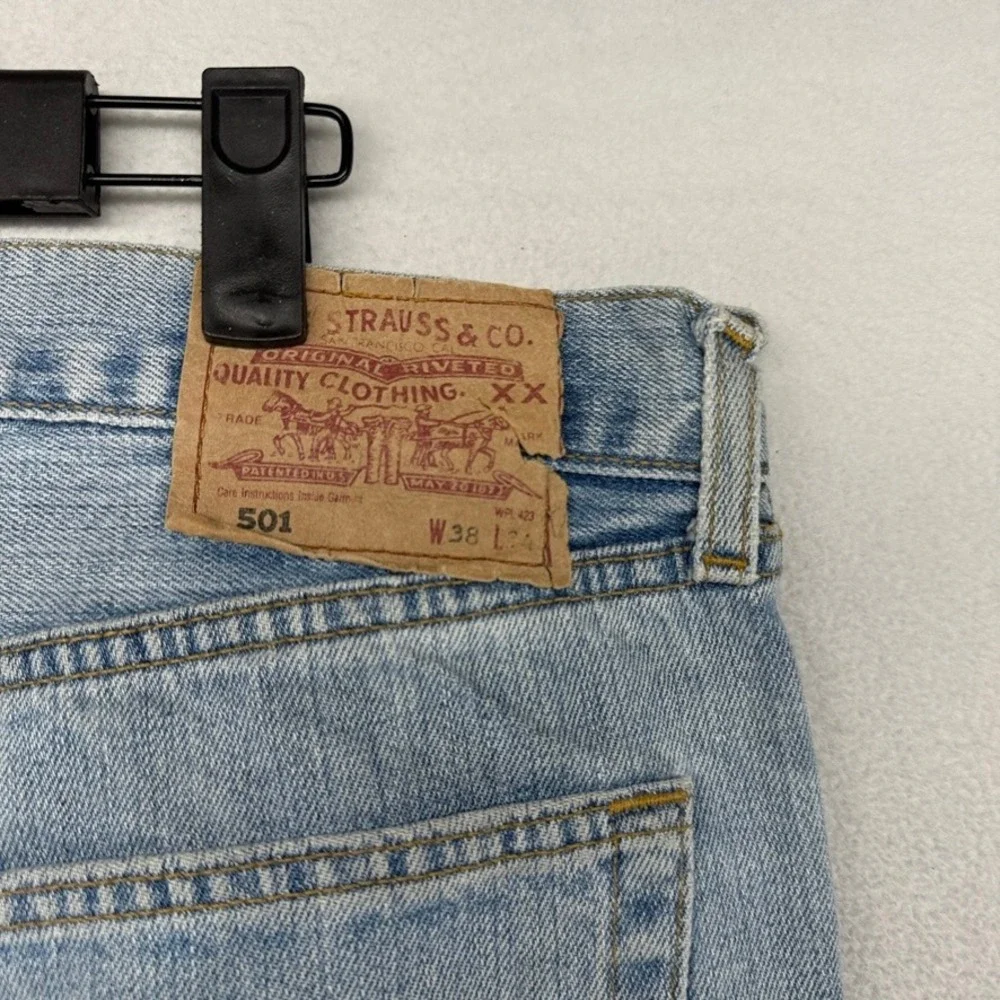 Vintage Levis jeans Men's 38x34 Fits 36x29 Blue 501xx 501 xx Light wash y2k